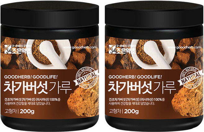 조은약초 차가버섯 가루, 200g, 2개