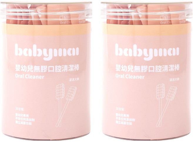 BABYMAI 寶寶買 無膠口腔清潔棒 標準大款, 2個, 30個裝