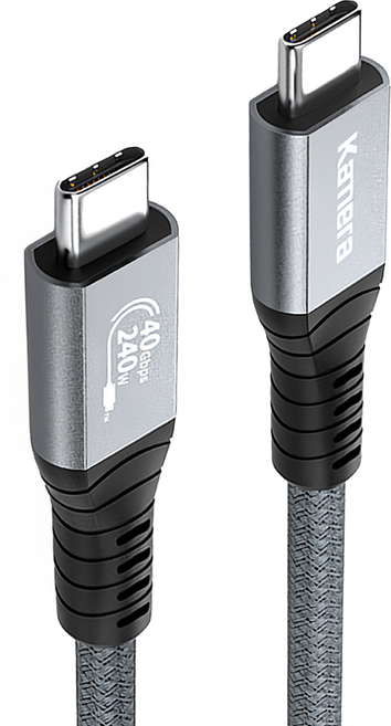Kamera 佳美能 USB4 Gen3x2 EPR Type-C 充電傳輸線 1M 240W最大功率 40Gbps PD3.1 支援8K 60Hz, 太空灰, 1個