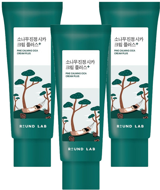 라운드랩 소나무 진정 시카 크림 플러스, 60ml, 3개