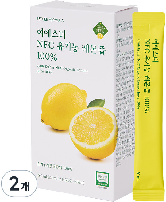 ESTHER FORMULA 呂艾絲特 NFC 100%有機檸檬汁, 2個, 14冊