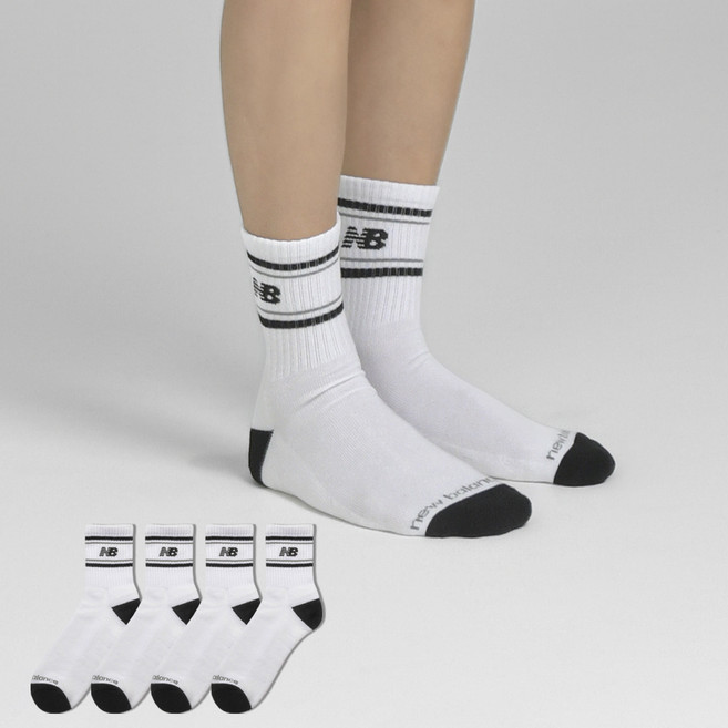 New Balance 男性運動緩震中筒襪 4雙