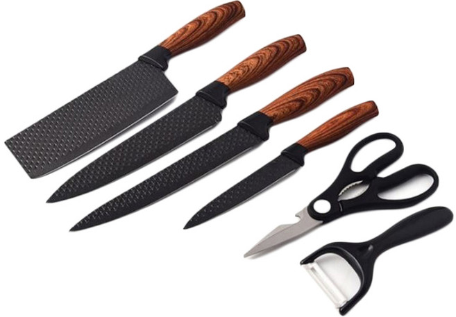 로이마스터 주방용 블랙 다이아몬드 칼 세트, 1세트, 칼 6종