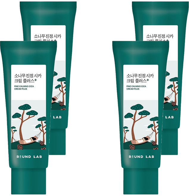 라운드랩 소나무 진정 시카 크림 플러스, 60ml, 4개