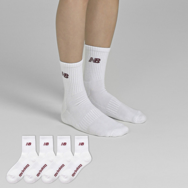 New Balance 基本款Logo中筒運動襪 4雙