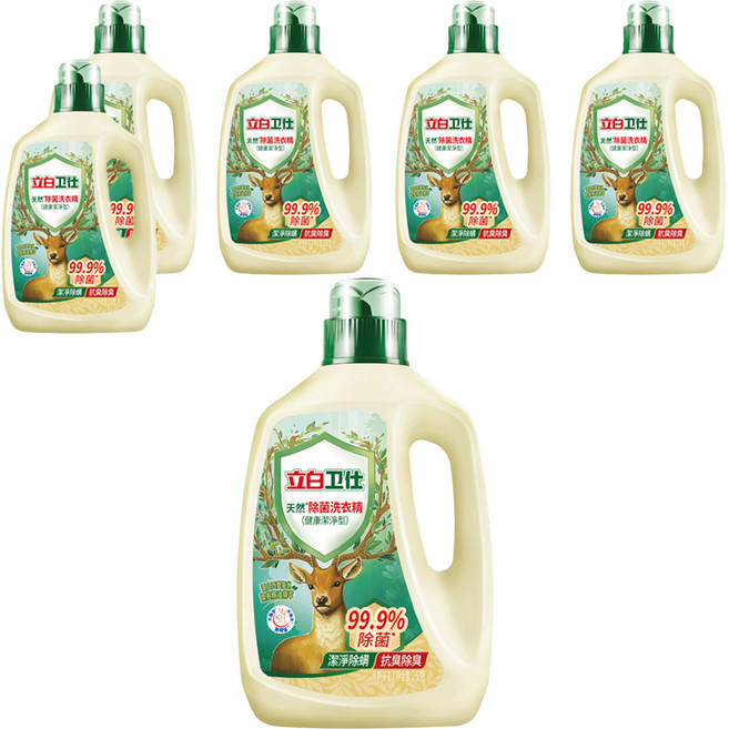 Liby 立白 衛仕天然除菌洗衣精 雨林茶花, 2kg, 6個