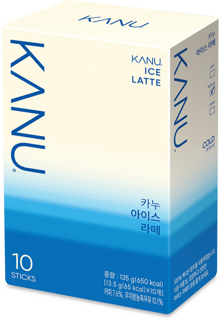 KANU 冰即溶拿鐵, 13.5g, 10條, 1盒
