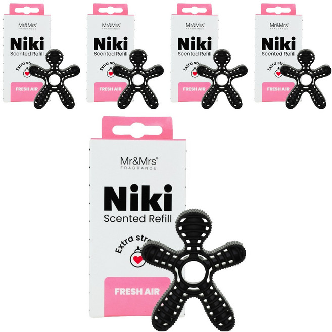 Mr&Mrs FRAGRANCE Niki 車用芳香劑 補充包, 清新空氣, 5個