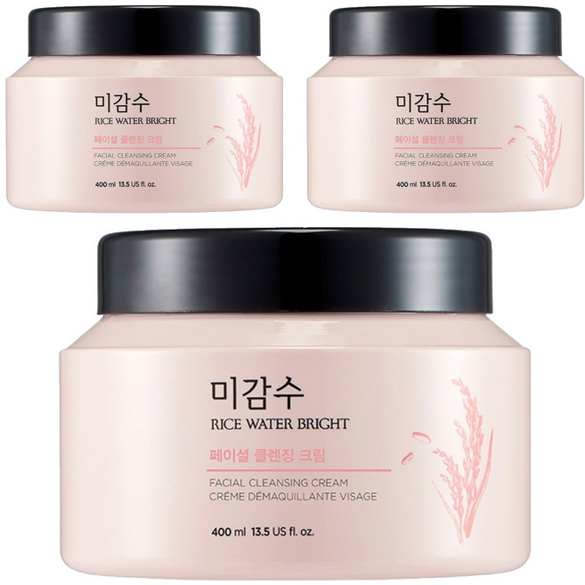 더페이스샵 미감수 브라이트 페이셜 클렌징 크림, 400ml, 3개