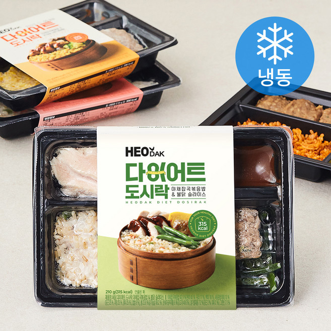 허닭 다이어트 도시락 210g x 4종 세트 (냉동), 840g, 1세트