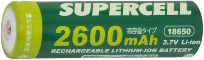 SUPERCELL 超電王 2600mAh鋰充電池 SC-18650B 直徑1.81 x 6.5cm 47g, 1個, 1入