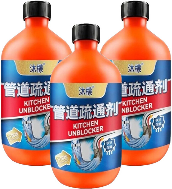 沐檬 管道疏通劑, 500ml, 3瓶