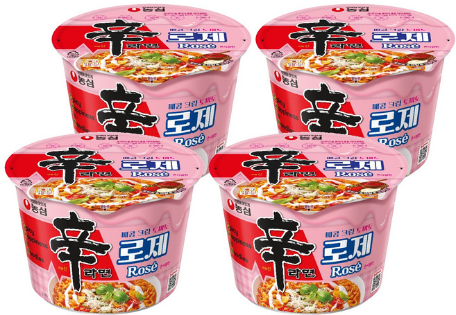 신라면 로제 큰사발면 108g, 4개