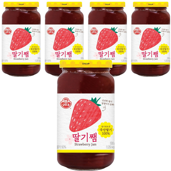 오뚜기 딸기쨈, 500g, 5개