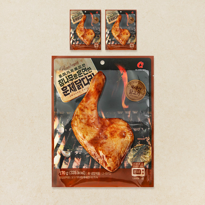 마니커에프앤지 참나무로 훈연한 훈제닭다리, 170g, 3개