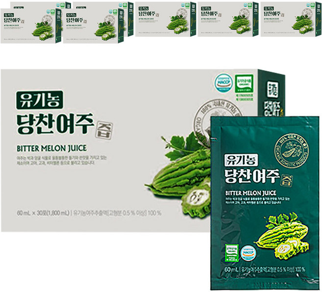 지비엠에스 국내산 유기농 당찬 여주즙, 1.8L, 8개