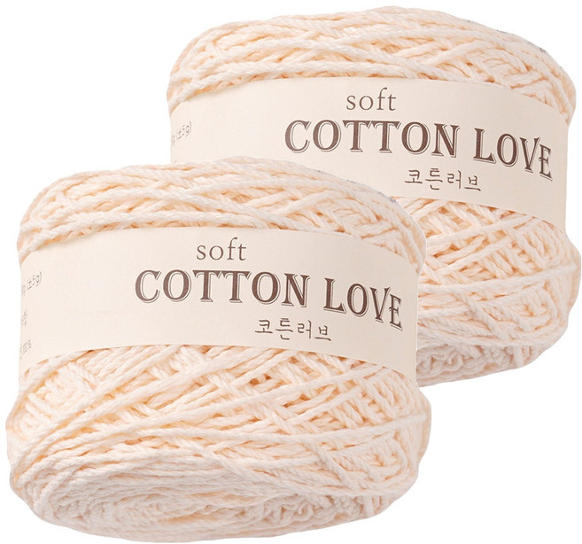 청송뜨개실 코튼러브 뜨개실 36합, 317라이트살구, 2개