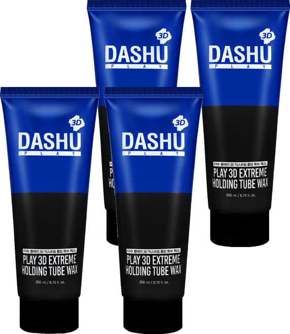 DASHU PLAY 3D 極限定型管狀髮蠟, 200ml, 4個