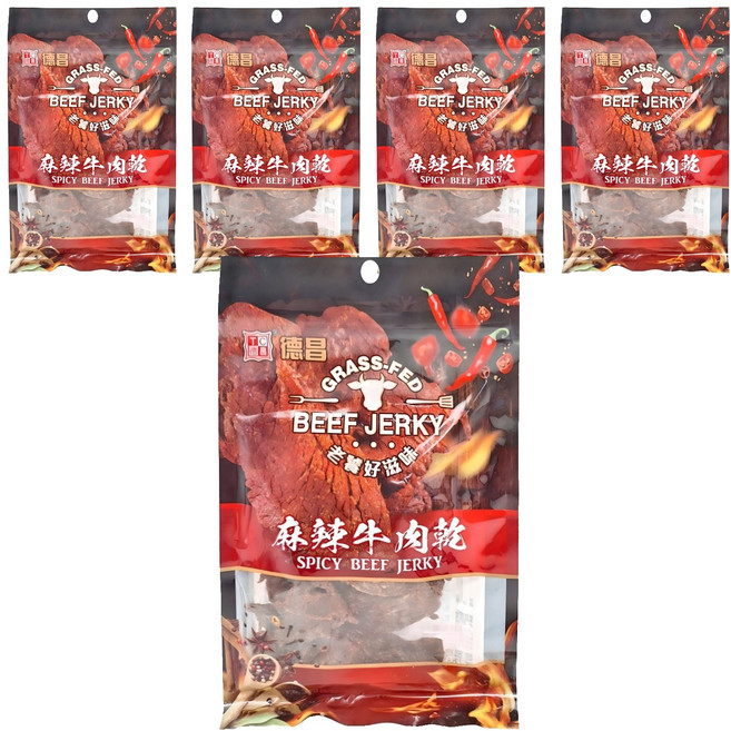 德昌 麻辣牛肉乾, 100g, 5包