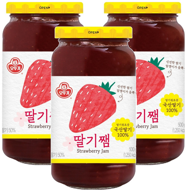 오뚜기 딸기쨈, 500g, 3개