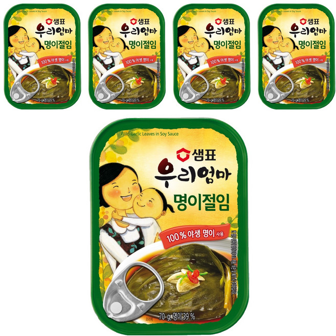 샘표 우리엄마 명이절임, 70g, 5개