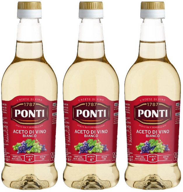 폰티 화이트 와인식초, 500ml, 3개