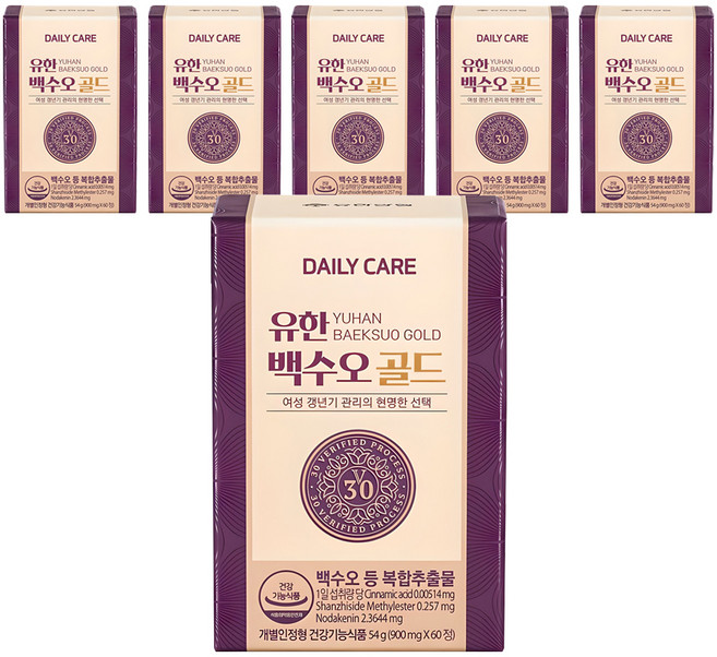 데일리케어 유한 백수오 골드, 60정, 6개