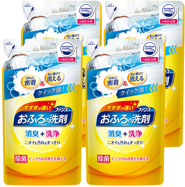 第一石鹼 FUNS 浴室去垢抑菌清潔泡沫噴霧 補充包, 330ml, 4包