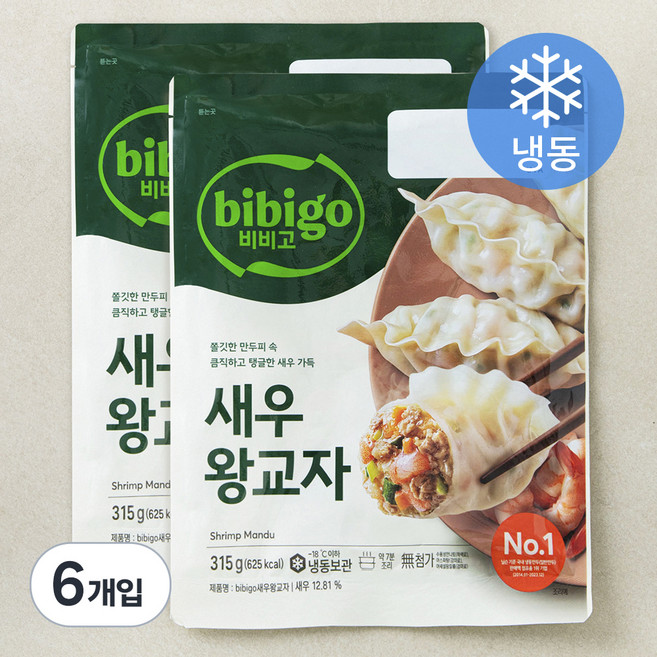 비비고 새우 왕교자 (냉동), 315g, 6개입