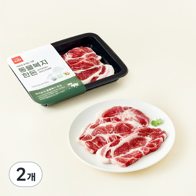 하이포크 동물복지 인증 한돈 목심 구이용 (냉장), 300g, 2개