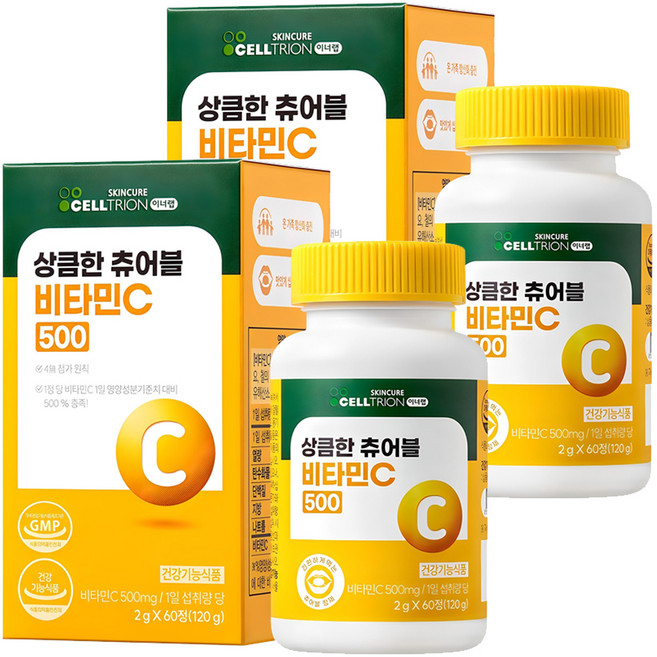 이너랩 상큼한 츄어블 비타민C 500, 60정, 2개