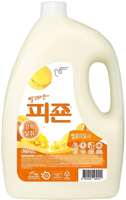 피죤 레귤러 섬유유연제 옐로미모사 본품, 4.21L, 1개