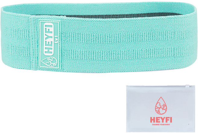 헤이피 스쿼트 힙밴드 Lv1+파우치, 해피민트, 1개