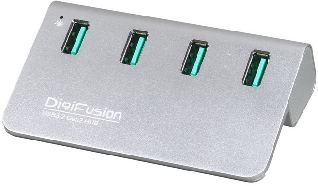 DigiFusion 伽利略 集線器 USB3.2 Gen2 4埠集線器 鋁合金Hub, 銀色, 1個