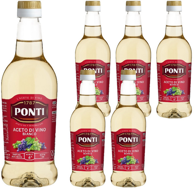 폰티 화이트 와인식초, 500ml, 6개