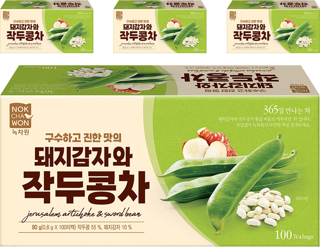 녹차원 돼지감자와 작두콩차, 800mg, 4개, 100개입