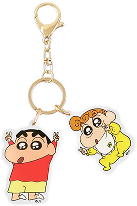 Miravivi 蠟筆小新鑰匙圈, 小新小葵 紅色 + 白色 + 黃色, 1個