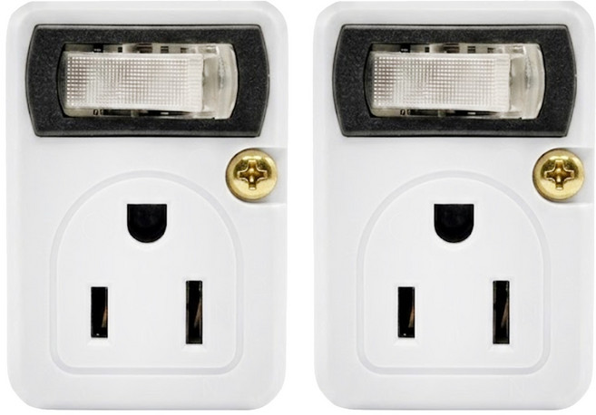 Kinyo 節電1開2插分接器 2孔 + 3孔 MR-5352, 白色, 2個, 54mm