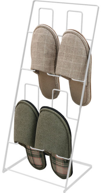 네이쳐리빙 접이식 실내화정리대 4단, 화이트, 1개