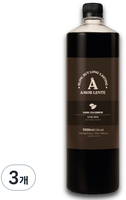 아몰렌떼 콜드브루 더치 커피원액 브라질 세하도, 1L, 1개입, 3개