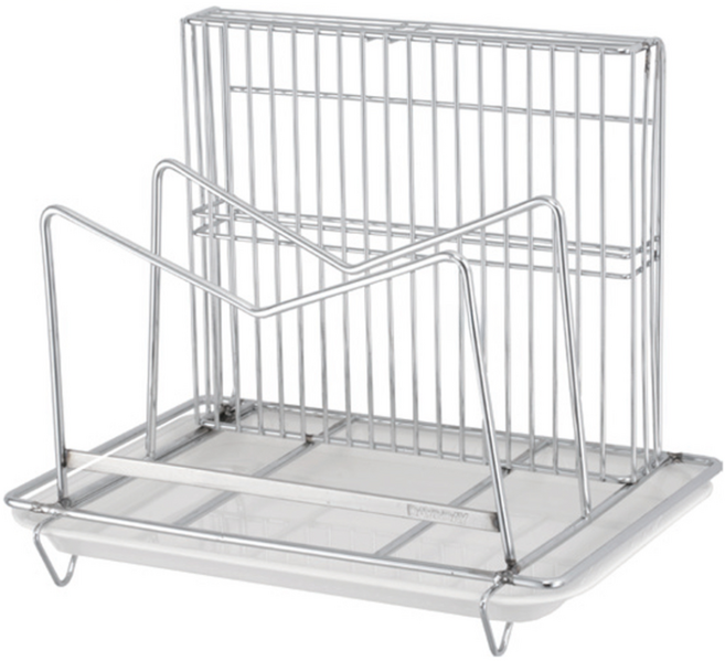 DAY&DAY 日日家居 桌上型刀柄砧板鍋蓋架 ST3215L, 銀色 + 白色, 1個