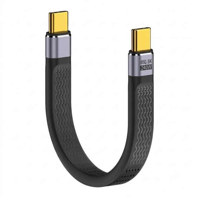 CORPRO 核心聯環 雙Type-C 240W快充傳輸軟排線, 13cm, 公對公直頭, 1條