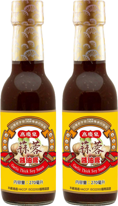 高慶泉 蒜蓉醬油膏 玻璃瓶裝, 270ml, 2瓶