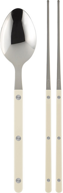 메종오브제 파르베 1인 수저 세트, 아이보리, 디너 스푼 + 젓가락, 1세트