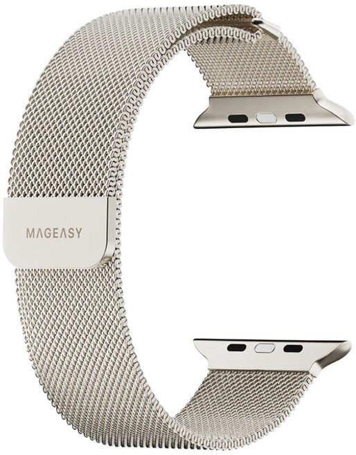 MAGEASY Milanese 米蘭不鏽鋼磁扣錶環, 星光白, 1個