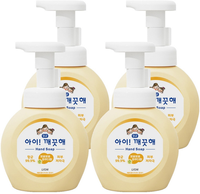 아이깨끗해 핸드워시 순 보송보송 파우더향, 250ml, 4개
