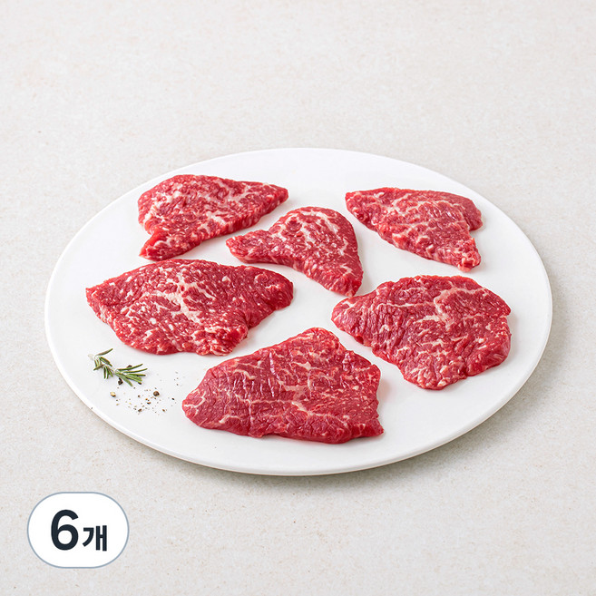 한우 설도 삼각살 1+등급 구이용 (냉장), 200g, 6개