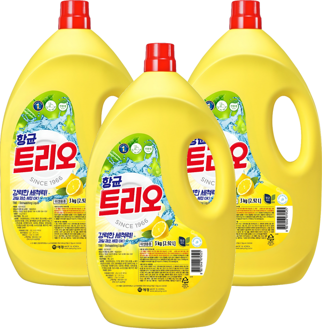 트리오 주방세제, 3kg, 3개