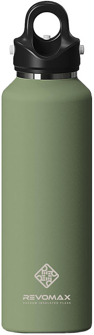 REVOMAX 銳弗 不鏽鋼秒開保溫瓶, 橄欖綠, 592ml, 1個