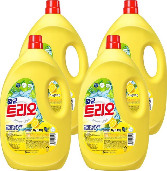 트리오 주방세제, 3kg, 4개